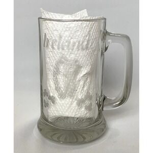 Eamon Glass Ireland Beer‎ Mug Etched Harp Shamrock Irish MINT
